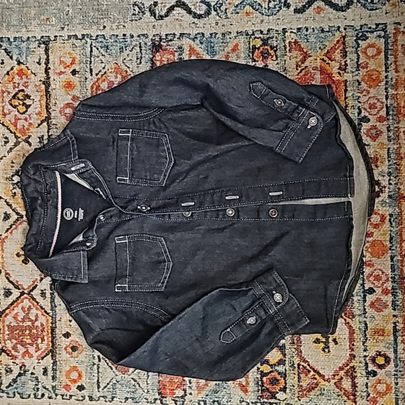 denim button-up long sleeve size 4t layering shirt/jacket for kids casual look - Picture 1 of 4